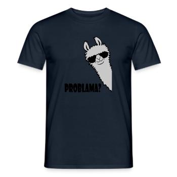 Problama Frage Lama - Männer T-Shirt - Navy - Vorne - AI Model Male 178 light (178cm)