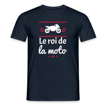le roi de la moto, cadeau motard, motard - T-shirt homme - marine - Devant - AI Model Male 178 light (178cm)