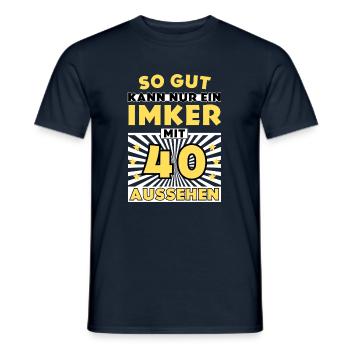So gut kann nur ein Imker mit 40 aussehen - Männer T-Shirt - Navy - Vorne - AI Model Male 178 light (178cm)