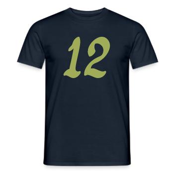 12 - Männer T-Shirt - Navy - Vorne - AI Model Male 178 light (178cm)