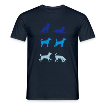 6 dogs - Men's T-Shirt - navy - Front - AI Model Male 178 light (178cm)