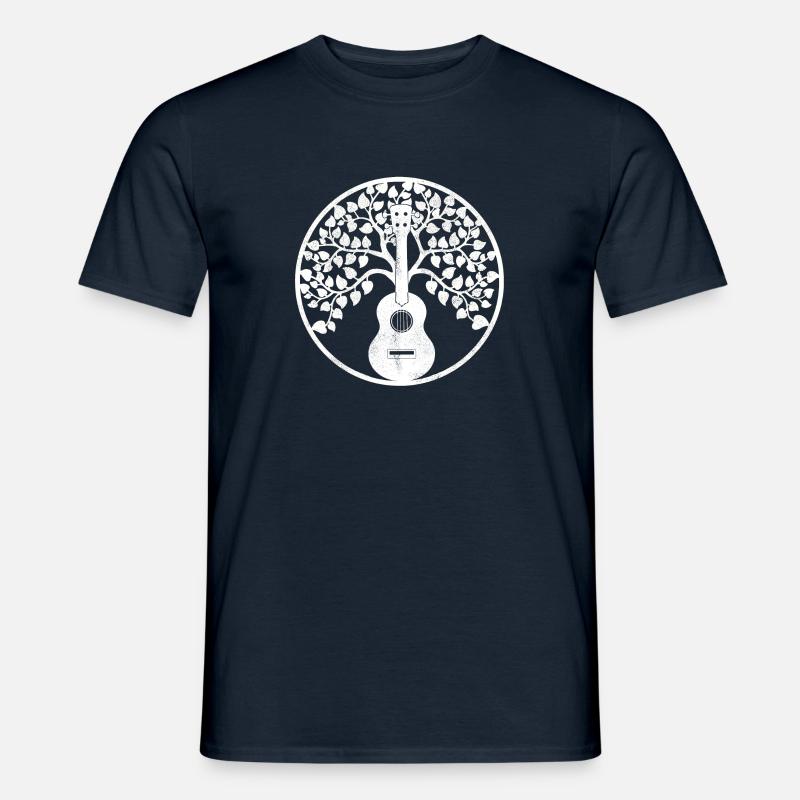Ukulele tree Mandala weiss - Männer T-Shirt - Navy