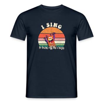 I sing to burn off the crazy retro sunset - Men's T-Shirt - navy - Front - AI Model Male 178 light (178cm)