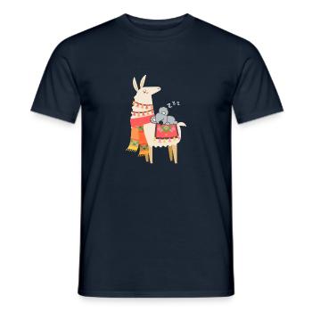 Cute Koala Sleeping On Llama Gift - Men's T-Shirt - navy - Front - AI Model Male 178 light (178cm)