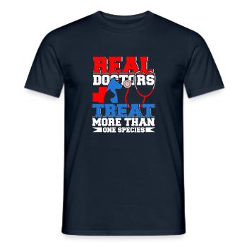 Real Doctors Veterinarian Vet Surgeon Profession - Men's T-Shirt - navy - Front - AI Model Male 178 light (178cm)