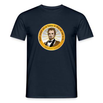ABRAHAM LINCOLN Wise Man - Männer T-Shirt - Navy - Vorne - AI Model Male 178 light (178cm)