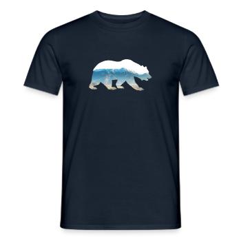 Protection de l'environnement Les montagnes des Ours restent sauvages - T-shirt homme - marine - Devant - AI Model Male 178 light (178cm)