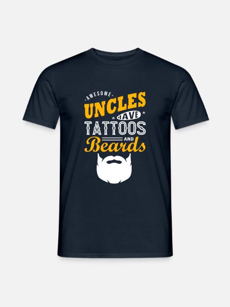 Le fantastiche UNCLES hanno tatuaggi e barbe come regalo di Natale - Mænd T-shirt - marineblå