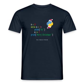 Ho! Ho! Ho! - Merry Christmas -Python Geek Design - Men's T-Shirt - navy - Front - AI Model Male 178 light (178cm)