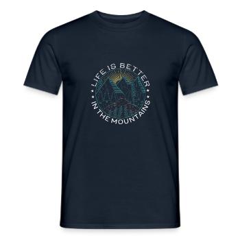 Live is better in the mountains - Men's T-Shirt - navy - Front - AI Model Male 178 light (178cm)
