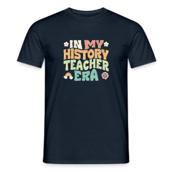 in my history teacher era - Men's T-Shirt - navy - Front - AI Model Male 178 light (178cm)