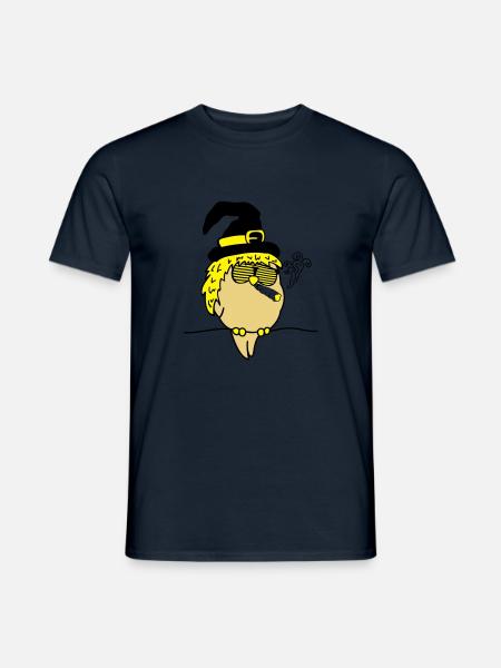 bird_witch_smoke_02 - Men's T-Shirt - navy