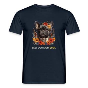 Französische Bulldogge Mutter - Männer T-Shirt - Navy - Vorne - AI Model Male 178 light (178cm)