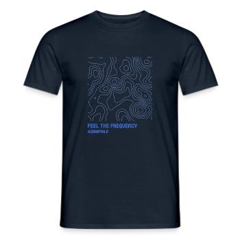 Audiophile - Ressentez la fréquence - T-shirt homme - marine - Devant - AI Model Male 178 light (178cm)