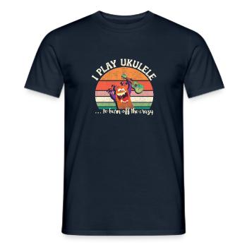 I play Ukulele to burn off the crazy retro sunset - Männer T-Shirt - Navy - Vorne - AI Model Male 178 light (178cm)