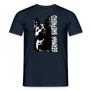 German shepherd, dogs, dog head, dog sport - Men's T-Shirt - navy - Front - AI Model Male 178 light (178cm)
