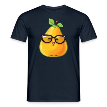 Mignonne Nerdy Pear avec des lunettes – Drôle - T-shirt homme - marine - Devant - AI Model Male 178 light (178cm)