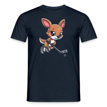Kangaroo & Mouse Ice Hockey - Unusual Team on - Men's T-Shirt - navy - Front - AI Model Male 178 light (178cm)