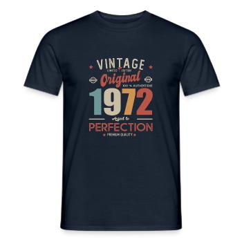vintage original 1972 birthday gift 51 years - Men's T-Shirt - navy - Front - AI Model Male 178 light (178cm)