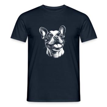 French Bulldog - Dog - Men's T-Shirt - navy - Front - AI Model Male 178 light (178cm)