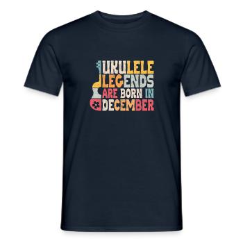 Ukulele Legends are born in December - Männer T-Shirt - Navy - Vorne - AI Model Male 178 light (178cm)