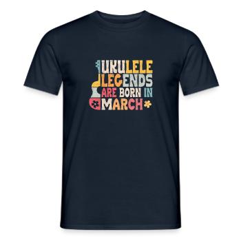 Ukulele Legends are born in March - Männer T-Shirt - Navy - Vorne - AI Model Male 178 light (178cm)