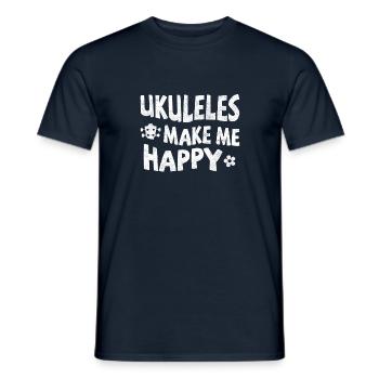 Ukuleles make me happy - Men's T-Shirt - navy - Front - AI Model Male 178 light (178cm)