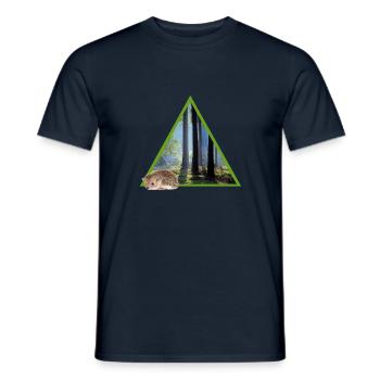forest 52 with hedgehog - Men's T-Shirt - navy - Front - AI Model Male 178 light (178cm)
