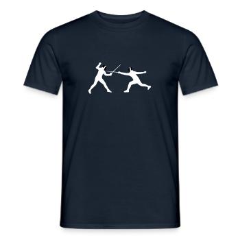fechter_2c - Men's T-Shirt - navy - Front - AI Model Male 178 light (178cm)