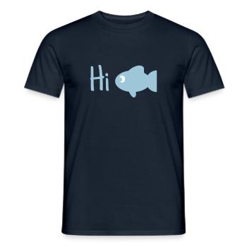 Hi Fisch - Männer T-Shirt - Navy - Vorne - AI Model Male 178 light (178cm)