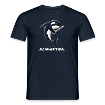 Schwertwal Orka mit Schwert in der Flosse - Männer T-Shirt - Navy - Vorne - AI Model Male 178 light (178cm)