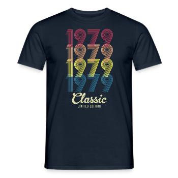 1979 Birthday born in 1979 Retro Vintage - Men's T-Shirt - navy - Front - AI Model Male 178 light (178cm)
