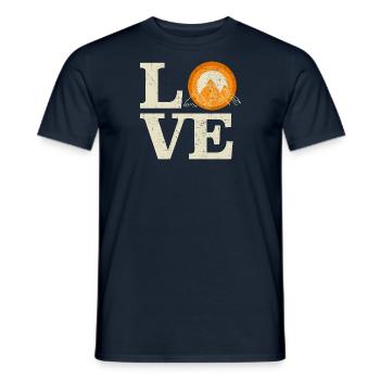 Love Mountains Retro Vintage Mountain Hiking Hike - Men's T-Shirt - navy - Front - AI Model Male 178 light (178cm)