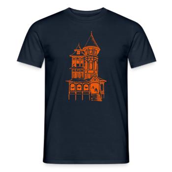 Mansion Spooky Halloween - Men's T-Shirt - navy - Front - AI Model Male 178 light (178cm)