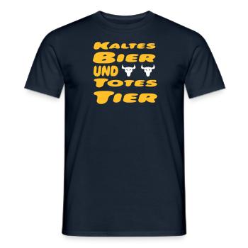kaltes_bier_und_totes_tier - Men's T-Shirt - navy - Front - AI Model Male 178 light (178cm)