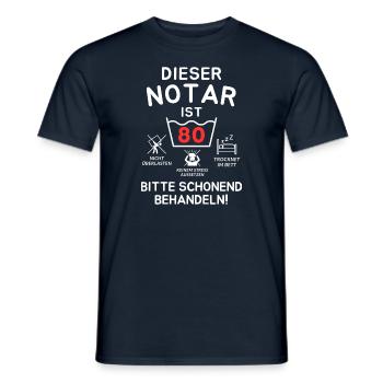 This notary is 80 years old. - Men's T-Shirt - navy - Front - AI Model Male 178 light (178cm)