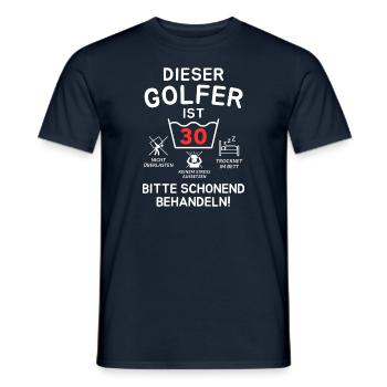 This golfer is 30 years old. - Men's T-Shirt - navy - Front - AI Model Male 178 light (178cm)