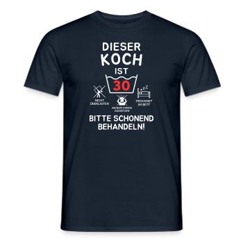 Dieser Koch ist 30. Schonend behandeln - Männer T-Shirt - Navy - Vorne - AI Model Male 178 light (178cm)