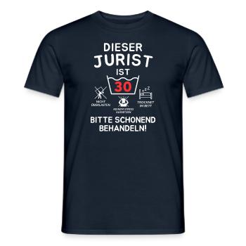 This lawyer is 30 years old. - Men's T-Shirt - navy - Front - AI Model Male 178 light (178cm)
