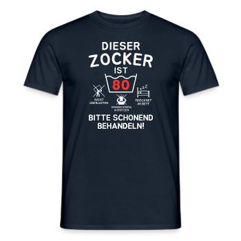 This gambler is 80. - Men's T-Shirt - navy - Front - AI Model Male 178 light (178cm)