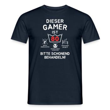 This gamer is 80. - Men's T-Shirt - navy - Front - AI Model Male 178 light (178cm)