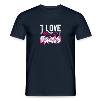 J’aime mon petit ami - T-shirt homme - marine - Devant - AI Model Male 178 light (178cm)