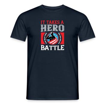 It takes a hero to be one of those men who goes - Men's T-Shirt - navy - Front - AI Model Male 178 light (178cm)