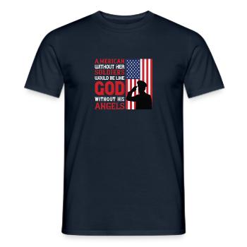 Amerikanerin ohne ihre Soldaten wäre wie Gott - Männer T-Shirt - Navy - Vorne - AI Model Male 178 light (178cm)