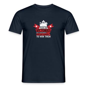 La paix a des victoires, mais il faut des hommes courageux et - T-shirt homme - marine - Devant - AI Model Male 178 light (178cm)