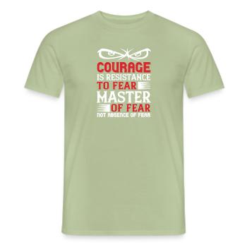 Le courage est la résistance à la peur, la maîtrise de - T-shirt homme - vert sauge - Devant - AI Model Male 178 light (178cm)