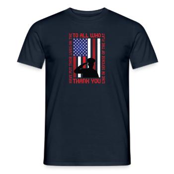 An alle, die ihr Leben aufs Spiel gesetzt haben - Männer T-Shirt - Navy - Vorne - AI Model Male 178 light (178cm)