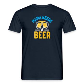 Mama braucht ein Bier - Männer T-Shirt - Navy - Vorne - AI Model Male 178 light (178cm)