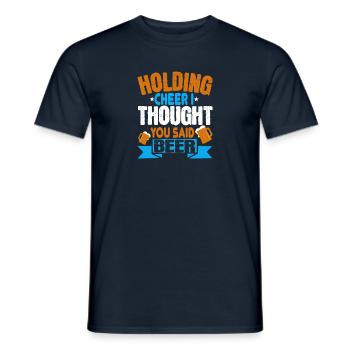 Jubel haltend dachte ich, du hast Bier gesagt - Männer T-Shirt - Navy - Vorne - AI Model Male 178 light (178cm)