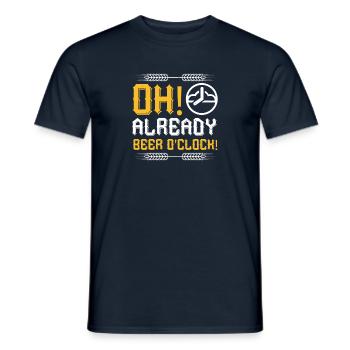 Oh, already beer o'clock! - Men's T-Shirt - navy - Front - AI Model Male 178 light (178cm)